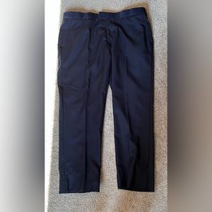 Dark blue men’s dress pants. Trim fit